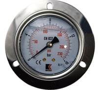 Манометр гидравлический виброустойчивый АРКАИМ WKP1007 фланцевый, на 16 бар, 63 мм, G 1/4", глицериновый WKP1007F16D63G14