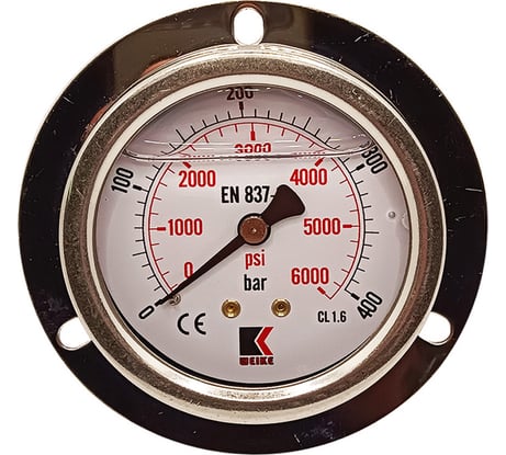 Манометр гидравлический виброустойчивый АРКАИМ WKP1007 фланцевый, на 400 бар, 63 мм, G 1/4", глицериновый WKP1007F400D63G14