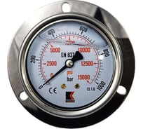 Манометр гидравлический виброустойчивый АРКАИМ WKP1007 фланцевый, на 1000 бар, 63 мм, G 1/4", глицериновый WKP1007F1000D63G14