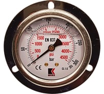 Манометр гидравлический виброустойчивый АРКАИМ WKP1007 фланцевый, на 315 бар, 63 мм, G 1/4", глицериновый WKP1007F315D63G14