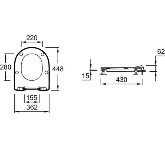 Крышка JACOB DELAFON Odeon RIVE GAUCHE SLIM soft-close, быстросъемная E24889-00 00000068569