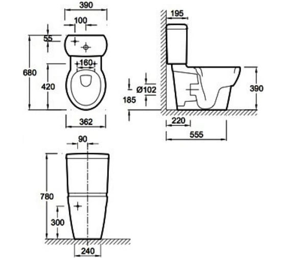 Бачок JACOB DELAFON OVE E1558-00  00000012488