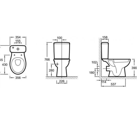 Бачок JACOB DELAFON PATIO ETB212-00 нижняя подводка, 3/6 л 00000043253