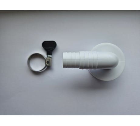 Переходник угловой для подключения сливного шланга VIVALDO d50 мм (в комплекте хомут-бабочка) ШГ111121