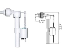 Поплавочный клапан боковой подачи воды AV Engineering, 1/2, пл. резьба AVE129704