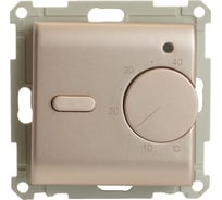 Терморегулятор механический для теплого пола (механизм) STEKKER, GLS00-7117-05, 250В, 3500 Вт, серия Катрин, шампань, 49743