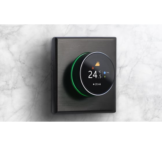 Умный термостат для электрического теплого пола UMNOO с zigbee модулем, с круглой интеллектуальной ручкой, серия 7000, черный BHT-7000GBLZB-Black trz0005
