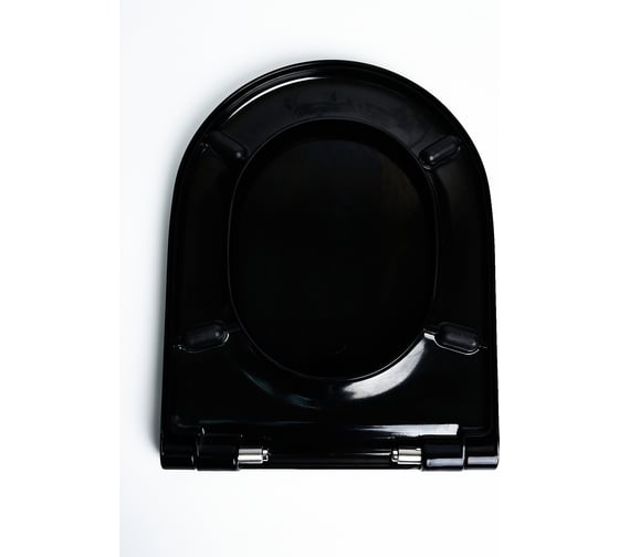 Сиденье для унитаза с крышкой Wirquin Black дюропласт микролифт, быстросъём крепления металл 20985584