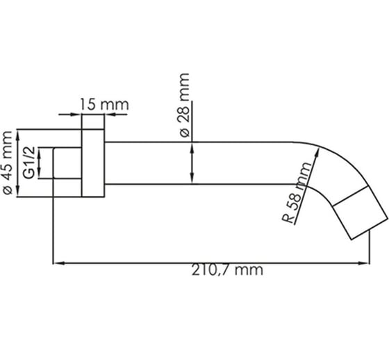 Настенный излив для душа WasserKRAFT латунь A149