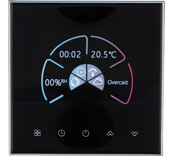 Термостат для бойлера UMNOO cерия 2002 с wifi модулем, черный BHT-2002GСLW-Black trw0022