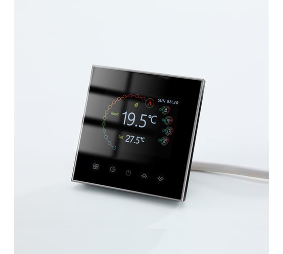 Термостат для бойлера UMNOO cерия 2002 с wifi модулем, черный BHT-2002GСLW-Black trw0022