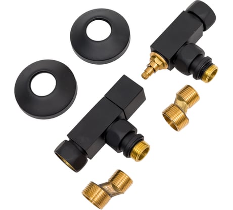 Комплект подключения Lemark с квадратными вентилями, черный LM03412SBL