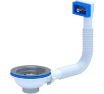 Выпуск для мойки АНИ Пласт гибкий перелив, 3 1/2, нержавеющая сетка N305S 025-0636