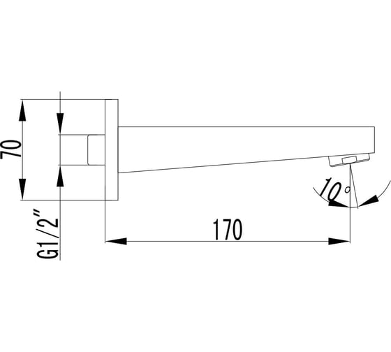 Наполнитель для ванны встраиваемый Lemark, 170 мм, для LM4322C, хром LM4381C