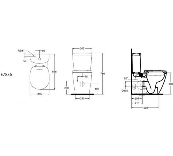 Бачок для унитаза IDEAL STANDARD E785601 Connect ARC полукруглый 00000009857