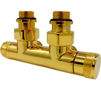 Узел угловой SR Rubinetterie Tondera 50 мм, запорный 1/2"x3/4" Е, цвет золото 0699-1500D0E0