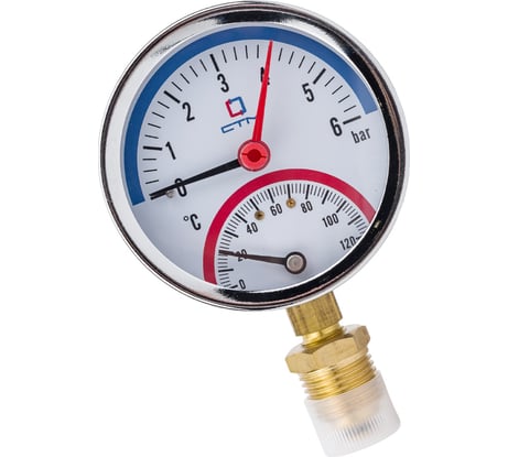 Термо-манометр радиального подключения 1/4" до 6 бар СТМ CTM14R06