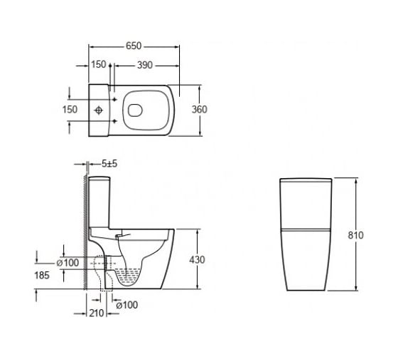 Бачок унитаза-компакта IMEX Liberty CT10160CR 00254351