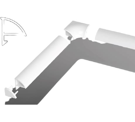 Набор 2 заглушки + 2 угловых соединения для планки 6 RAVAK белый 00000030998 B440000001