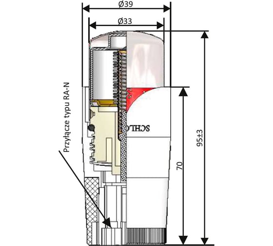 Термостатическая головка SCHLOSSER BRILLANT латунь DZ 600500025