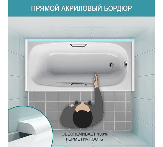Бордюр акриловый для ванны BNV ПШ24 180 см, белый 4603320007559