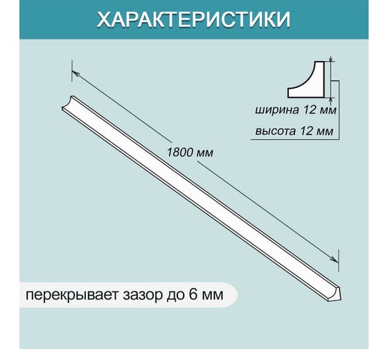 Бордюр акриловый для ванны BNV ГЛ12 180 см, белый 4603320007528