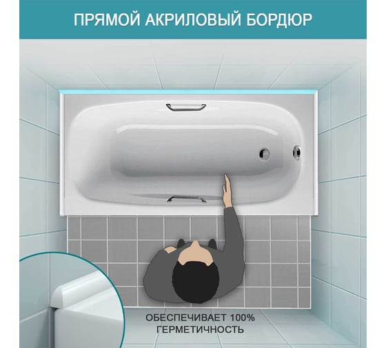 Бордюр акриловый для ванны BNV ПШ12 180 см, белый 4603320007511