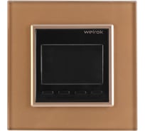 Терморегулятор LIVOLO Welrok PRO для рамки с электронным управлением, датчик воздуха, датчик пола 3 м, черный с золотой рамкой WPRO-C701TM-12 GD