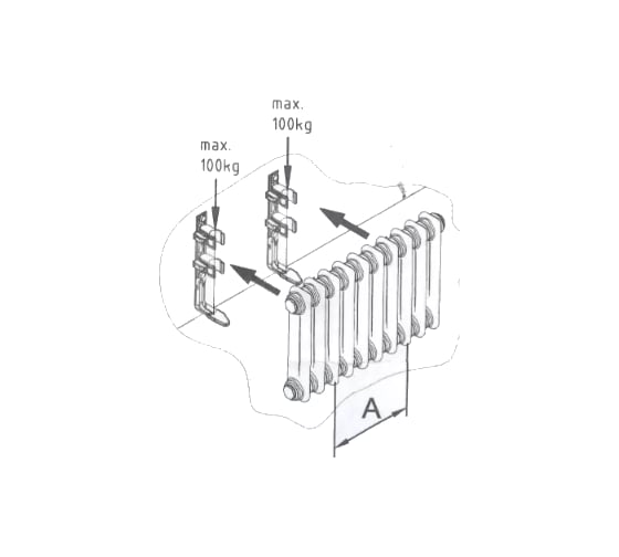 Комплект крепежей Zehnder 2xSMB2T 173511 RAL 9016