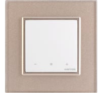 Терморегулятор LIVOLO Welrok LIS для рамки  с сенсорным управлением, датчик пола 3 м, белый с рамкой шампань WLIS-C701TM-11 NP