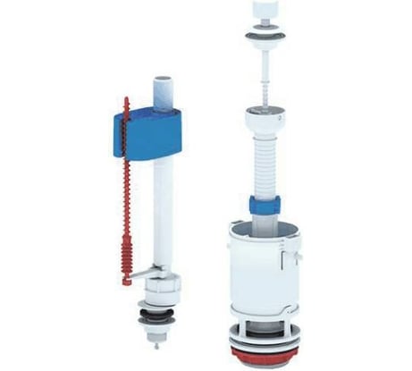 Арматура для бачка АНИ Пласт набор, нижнее подключения, белый шток, 1 режим эконом WC4550 023-2650