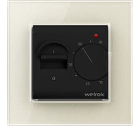 Терморегулятор LIVOLO Welrok MEX с механическим управлением, датчик пола 3 м, цвет черный с жемчужной рамкой WMEX-C701TM-12 PP