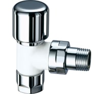 Вентиль термостатический угловой FAR TOP LINE, 1/2", М24x19, EPDM, цвет серебро/белая эмаль FL 0109 12P