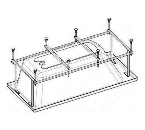 Монтажный комплект для ванны ROCA EASY 180x80 см, рама, слив-перелив с сифоном, крепеж к стене, крепеж панели 725P028000