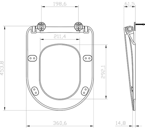 Сиденье для унитаза RAVAK Uni Chrome Flat черное X01795