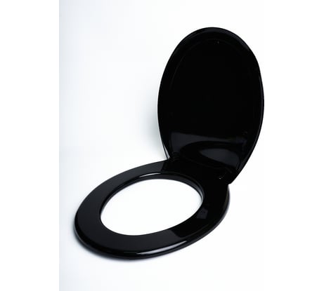Сиденье для унитаза VIRPLAST с крышкой, черное, пластиковое, с креплениями 20985586