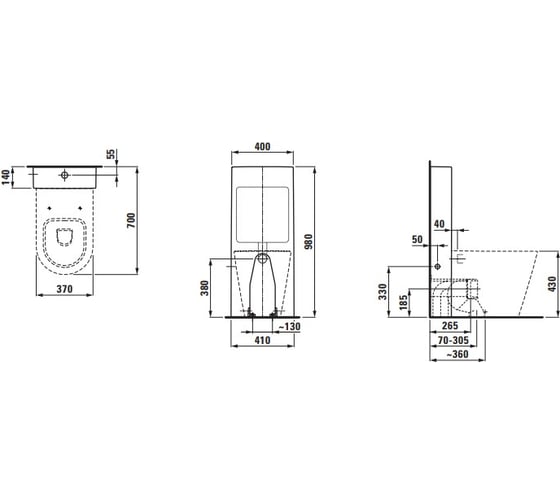 Напольный бачок Laufen KARTELL BY LAUFEN двойной смыв к унитазу PRO 8.2295.2, белый  8.2866.0.000.000.1 00025083