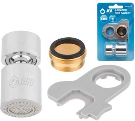 Аэратор для смесителя AV Engineering подвижный вн. с ключом и переходом, AVSSS-123