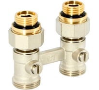 Узел прямой радиаторный Uni-Fitt НН 1/2" х 3/4"ЕК со встроенными вентилями, с ниппелями 192N3020