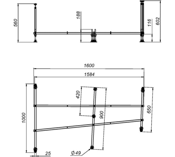 Каркас AM.PM Like 170x110 см, универсальный W80A-170U110W-R
