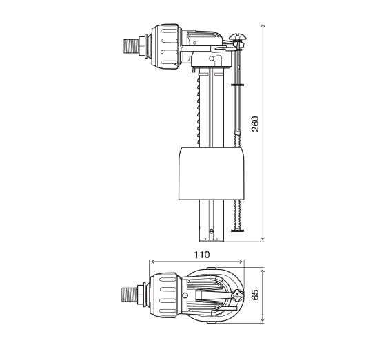 Клапан наполнительный OLI COMPACT с боковой подводкой, 3/8", латунь 561598