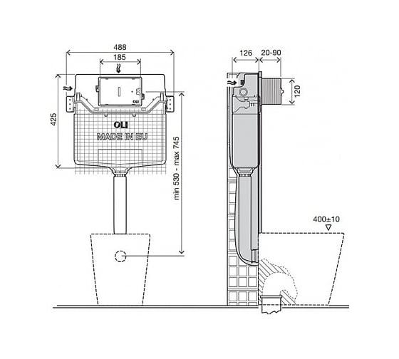 Сливной бачок OLI 120D pure, механический 152970