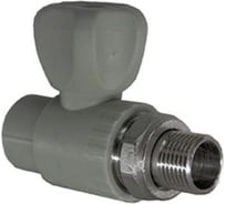 Вентиль для радиатора RTP D25х3/4 мм., прямой, серый 15822