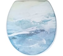Сиденье для унитаза Сантис мягкое (голубой мрамор) 025434