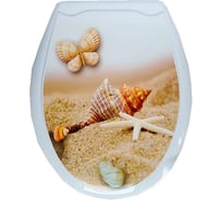 Сиденье для унитаза Мультипласт Групп с рисунком Ракушка-бабочка MPG7587