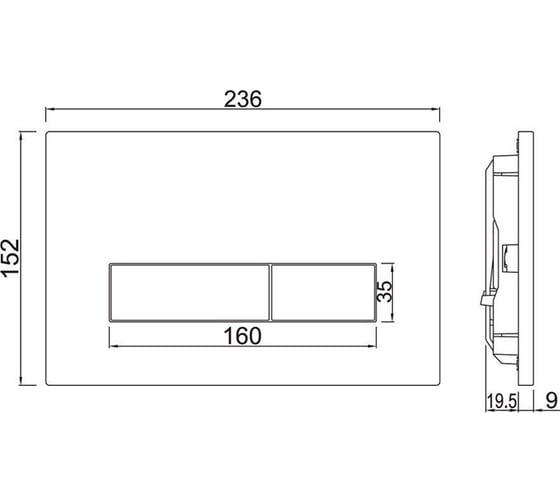 Панель смыва Jaquar Kubix 00066018 JCP-CHR-352415