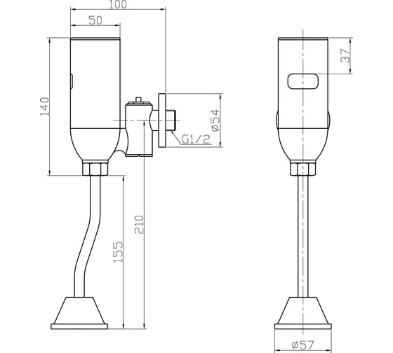 Бесконтактный смеситель для писсуара DEVIDA  DVU1553-S1