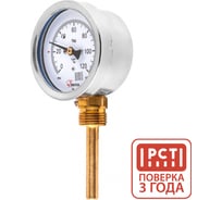 Термометр биметаллический Физтех ТБф-120 0…120C кт.2,5 d.63 IP54 РШх6 ГЗЛ-РТ A2.0x14 U64x9/1, с гильзой (латунь) 4687205455314