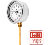 Термометр биметаллический Физтех ТБф-120 0…160C кт.2,5 d.63 IP54 РШх6 ГЗЛ-РТ A2.0x14 U64x9/1, с гильзой (латунь) 4687205455352