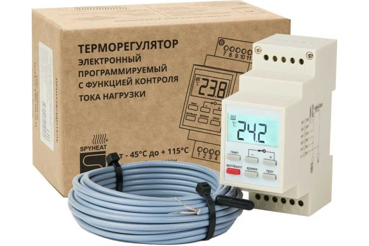Микропроцессорный электронный термостат Spyheat NLC-508d. Терморегулятор на din рейку.